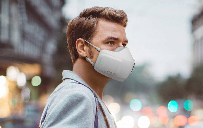La società LG crea un'innovativa visiera con sistema di purificazione